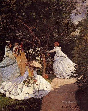  jardin Pintura al %C3%B3leo - Mujeres en el jardín Claude Monet